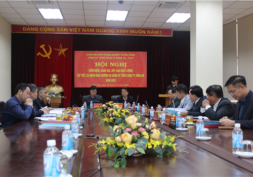 Đảng ủy Tổng công ty Sông Đà - CTCP tổ chức Hội nghị kiểm điểm đánh giá, xếp loại chất lượng tập thể, cá nhân Ban Thường vụ Đảng ủy Tổng công ty năm 2023